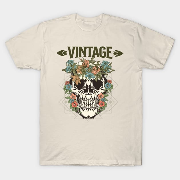 Blooming SKull Vintage Shirt T-Shirt by IncpetionWear